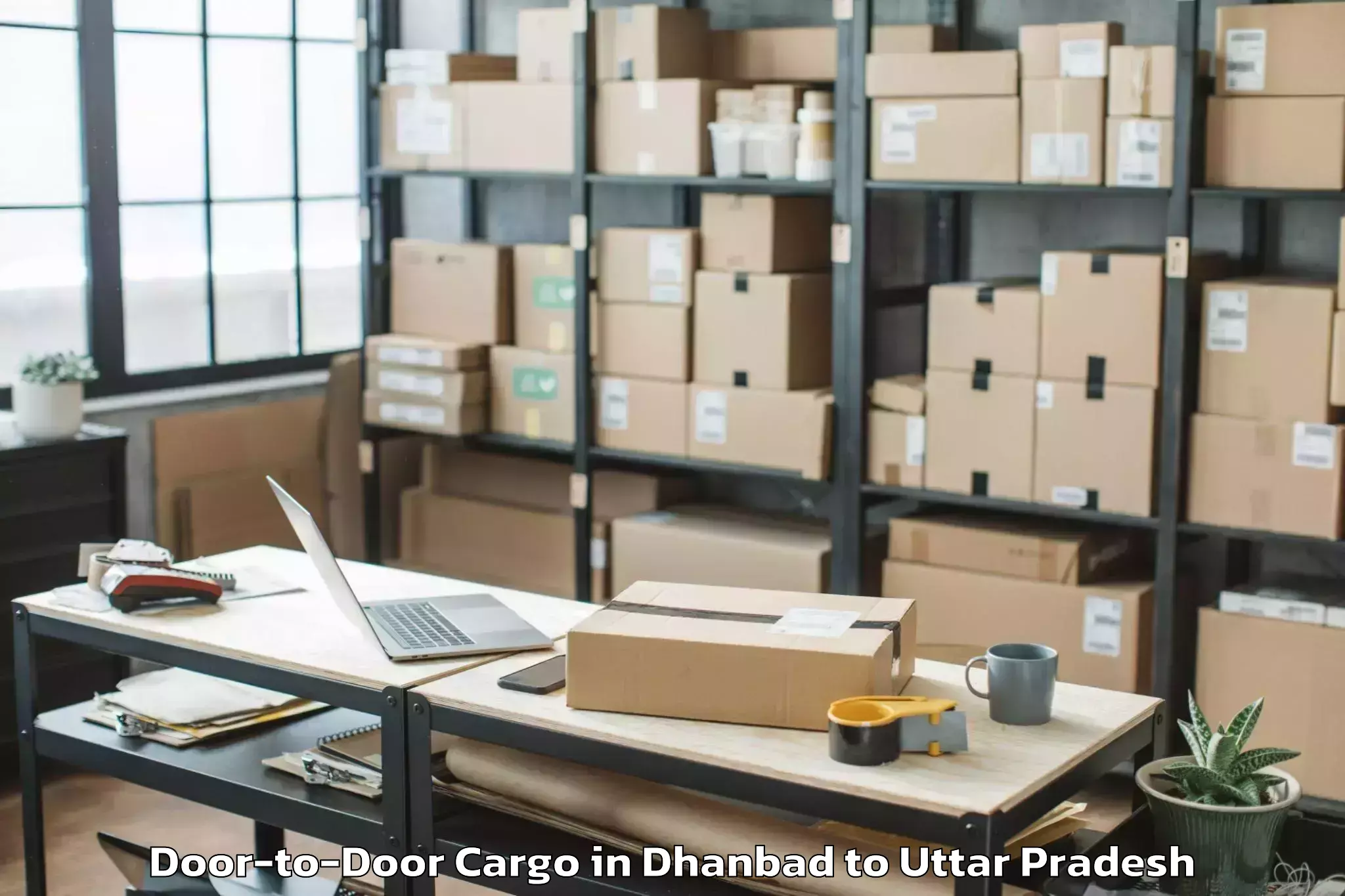 Affordable Dhanbad to Mau Aimma Door To Door Cargo